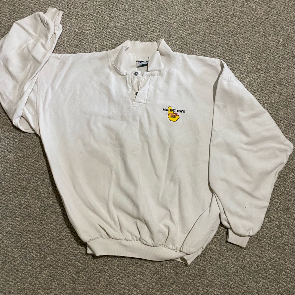 Mount Gay Eclipse Barbados Rum Oversize Sweatshirt Vintage WEK Size 10 Collared